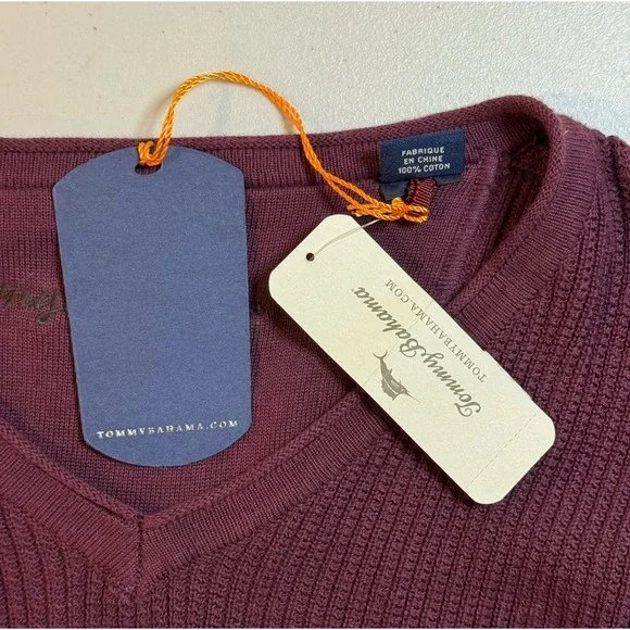 Tommy Bahama Red Ocean Avenue V-Neck Casual Pullover Sweater Sweatshirt Men 2XL - Picture 5 of 9